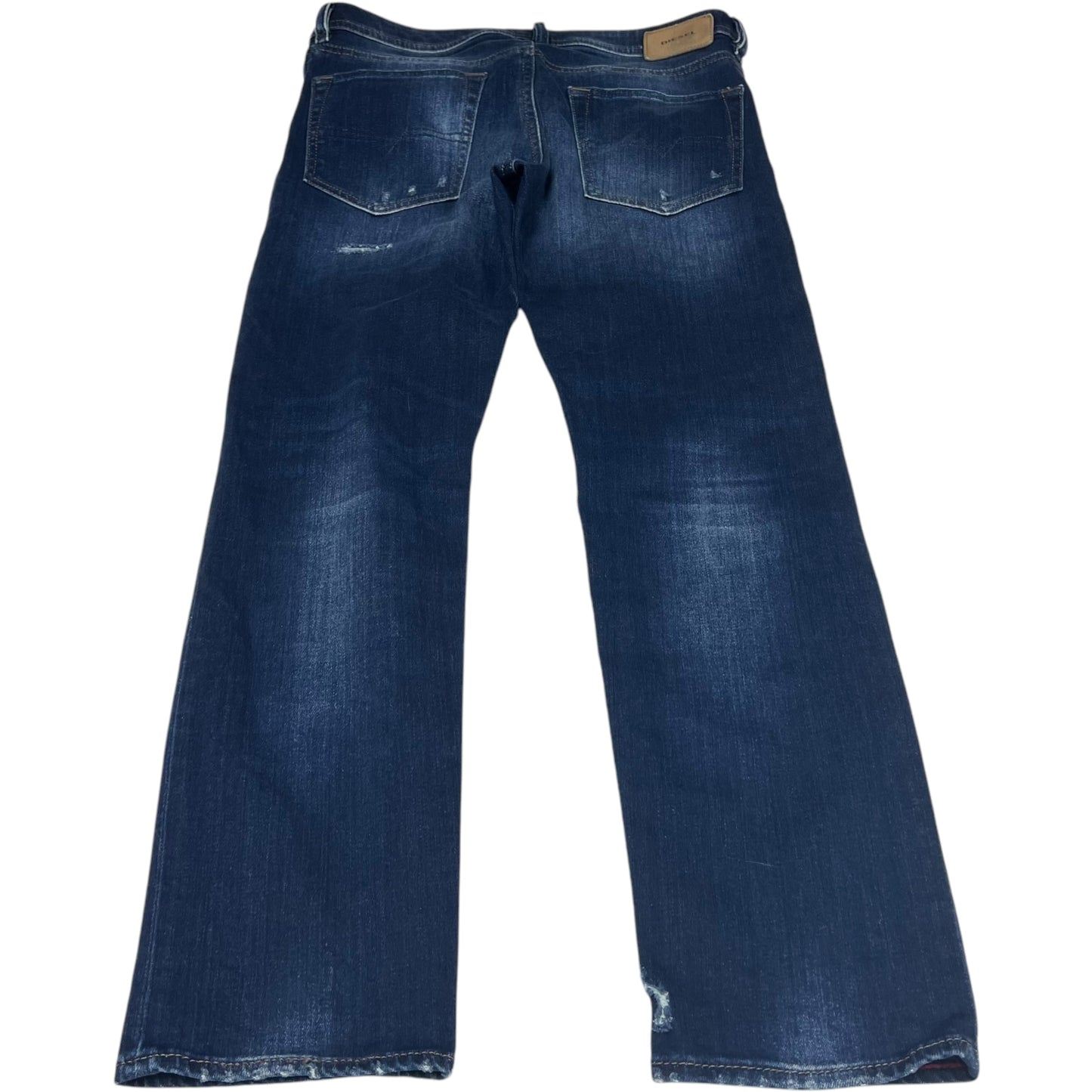 Jeans Straight By Diesel In Blue Denim, Size: 12