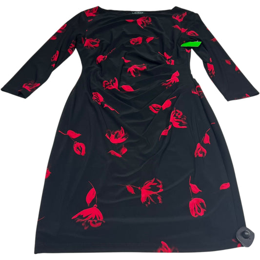 Dress Party Midi By Lauren By Ralph Lauren In Black & Red, Size: S