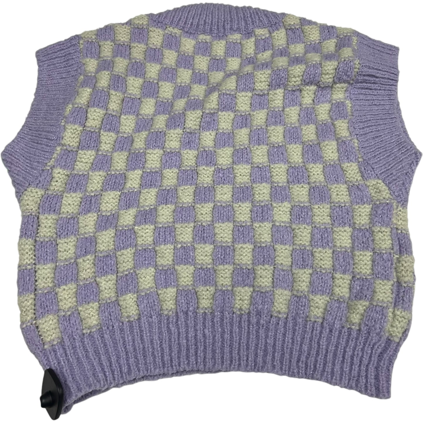 Vest Sweater By English Factory In Grey & Purple, Size: S