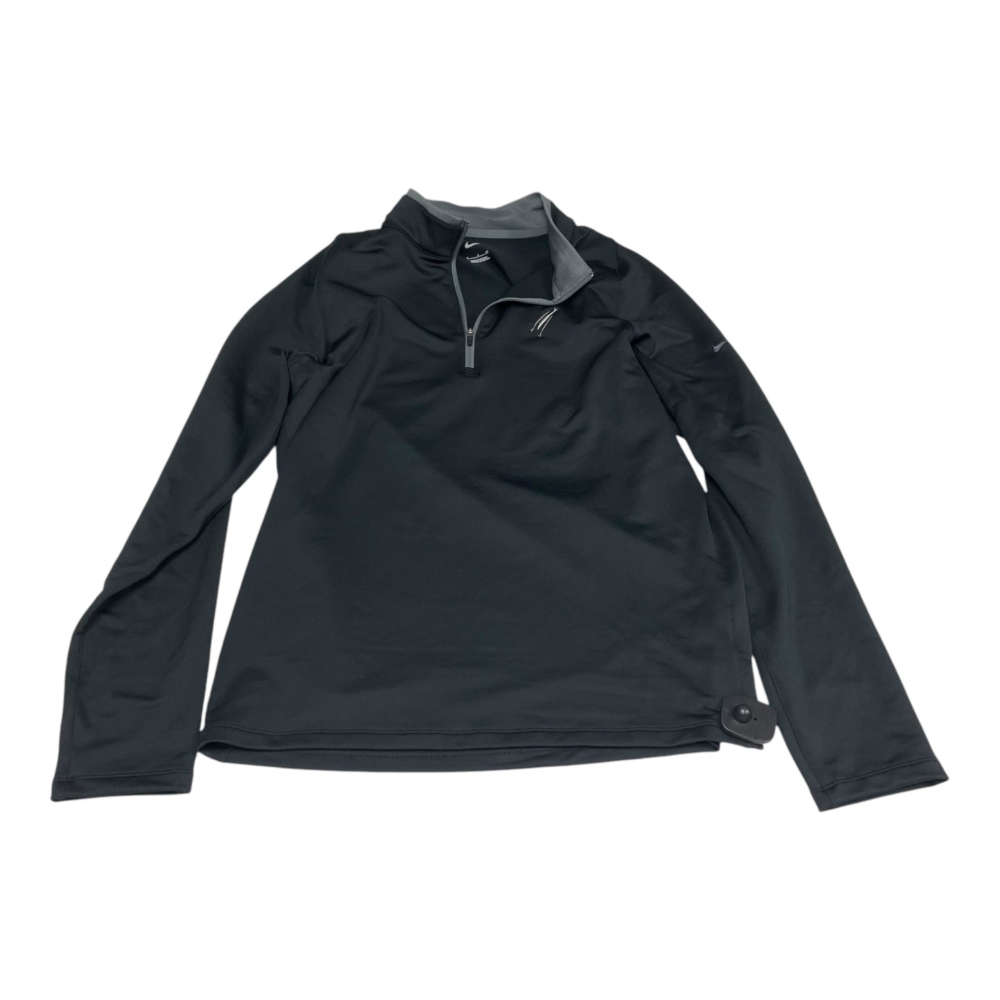 Athletic Top Long Sleeve Collar By Nike In Black, Size: S