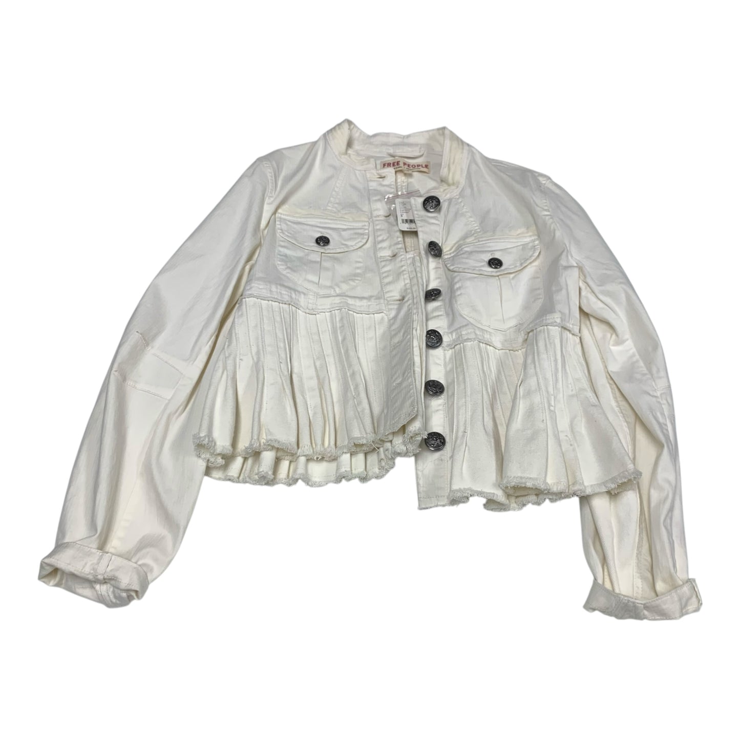 Jacket Denim By Free People In Cream Denim, Size: S