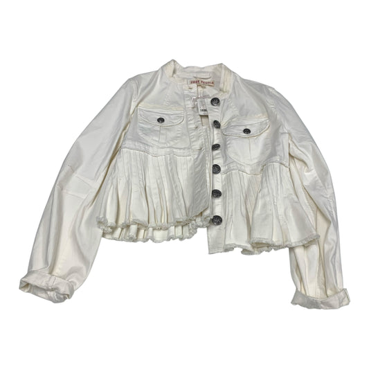 Jacket Denim By Free People In Cream Denim, Size: S