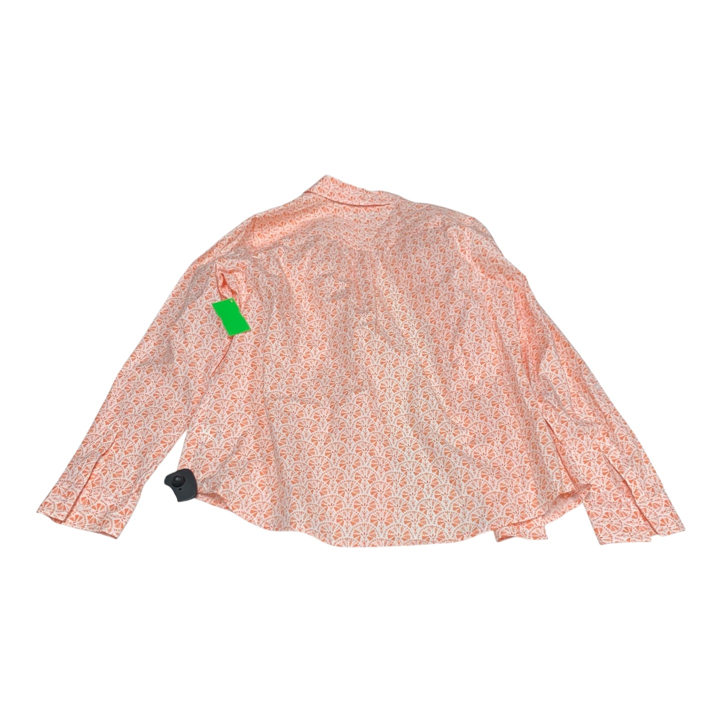 Top Long Sleeve By Croft And Barrow In Orange & White, Size: M