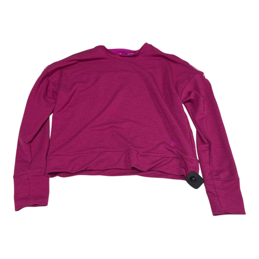 Athletic Top Long Sleeve Crewneck By Under Armour In Pink, Size: S