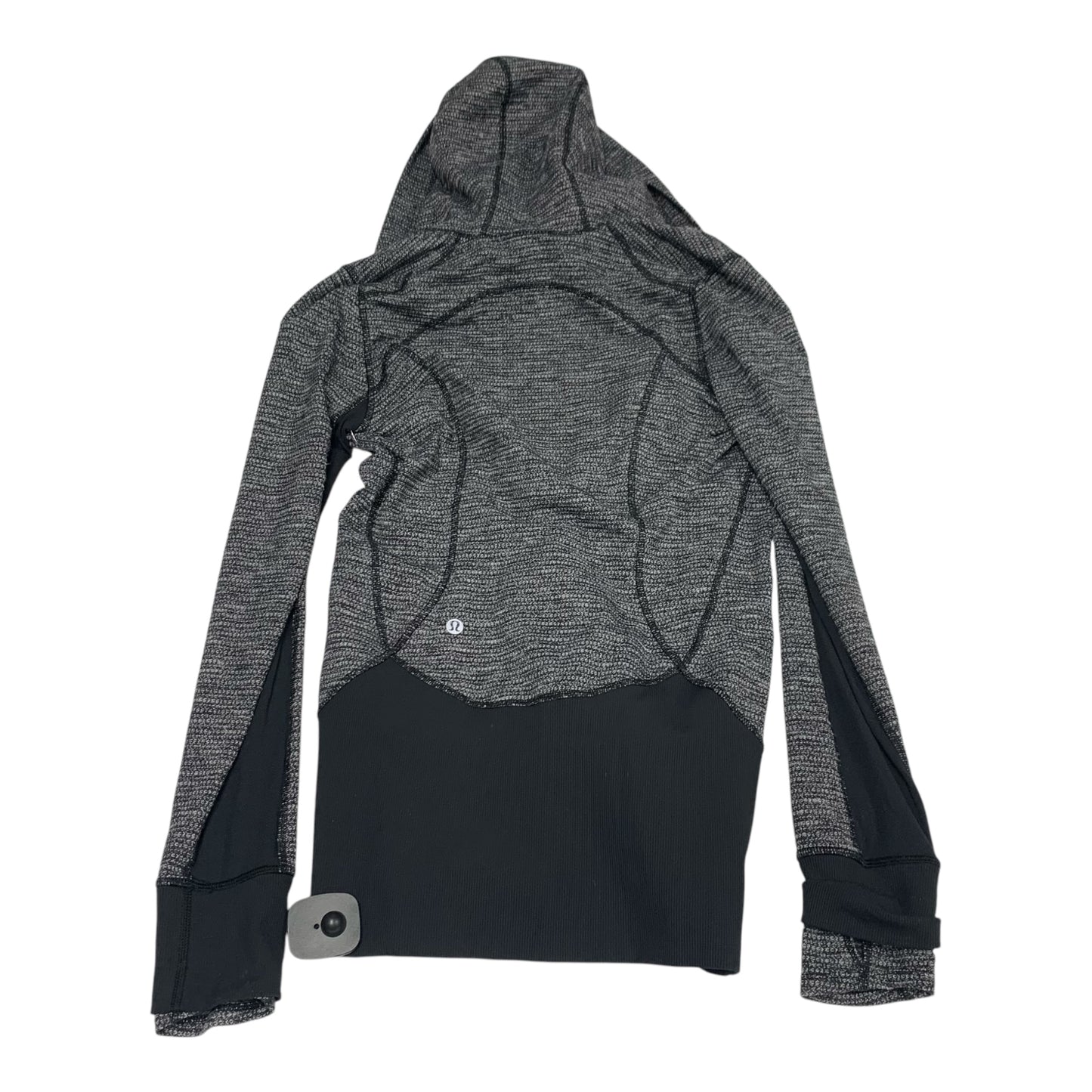 Athletic Jacket By Lululemon In Black & Grey, Size: S