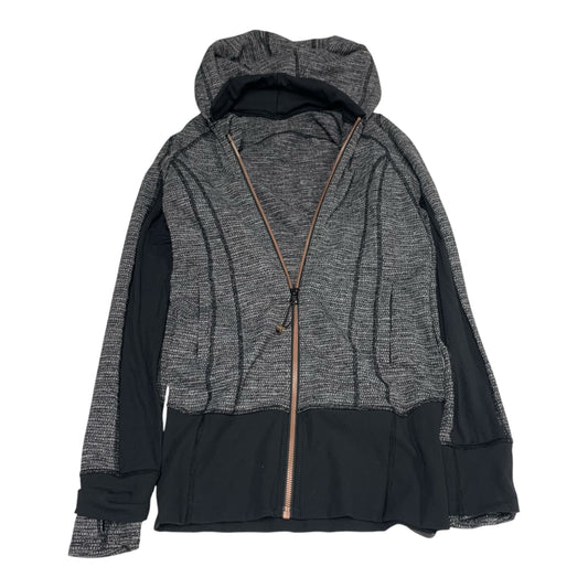 Athletic Jacket By Lululemon In Black & Grey, Size: S