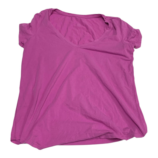 Athletic Top Short Sleeve By Lululemon In Pink, Size: M