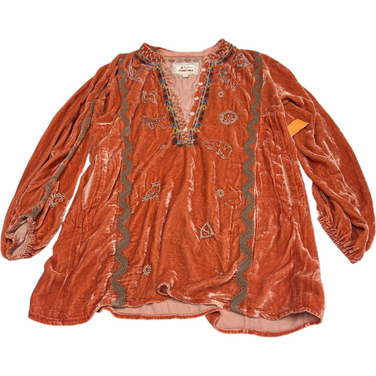 Top Long Sleeve By Johnny Was In Orange, Size: S