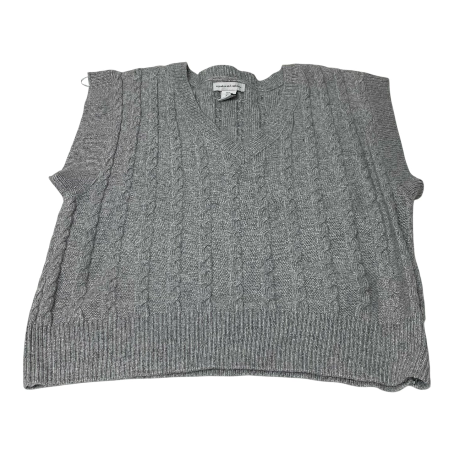 Vest Sweater By Cupcakes And Cashmere In Grey, Size: M