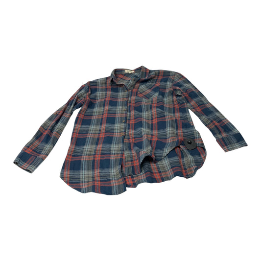 Top Long Sleeve By Love Notes In Plaid Pattern, Size: M