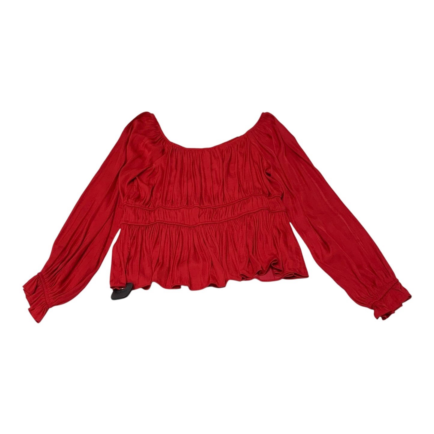 Blouse Long Sleeve By Nine West In Red, Size: L