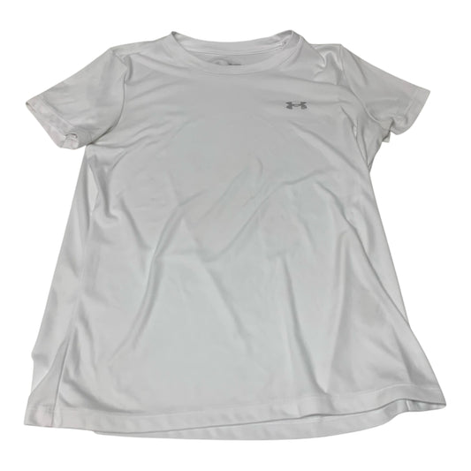 Athletic Top Short Sleeve By Under Armour In White, Size: M