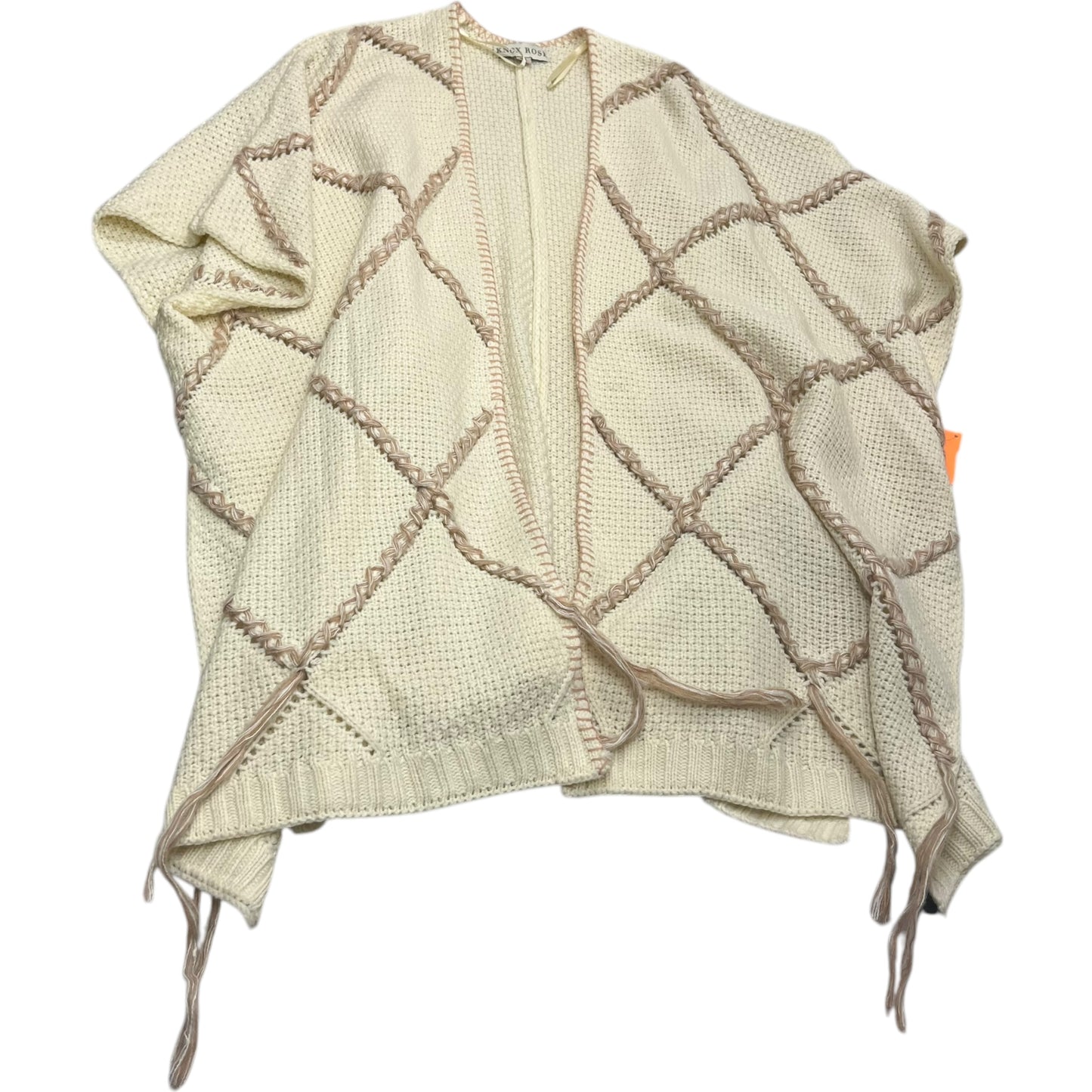 Sweater Cardigan By Knox Rose In Cream & Pink, Size: Xs