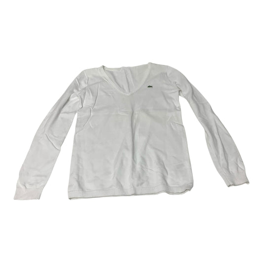 Top Long Sleeve By Lacoste In White, Size: M