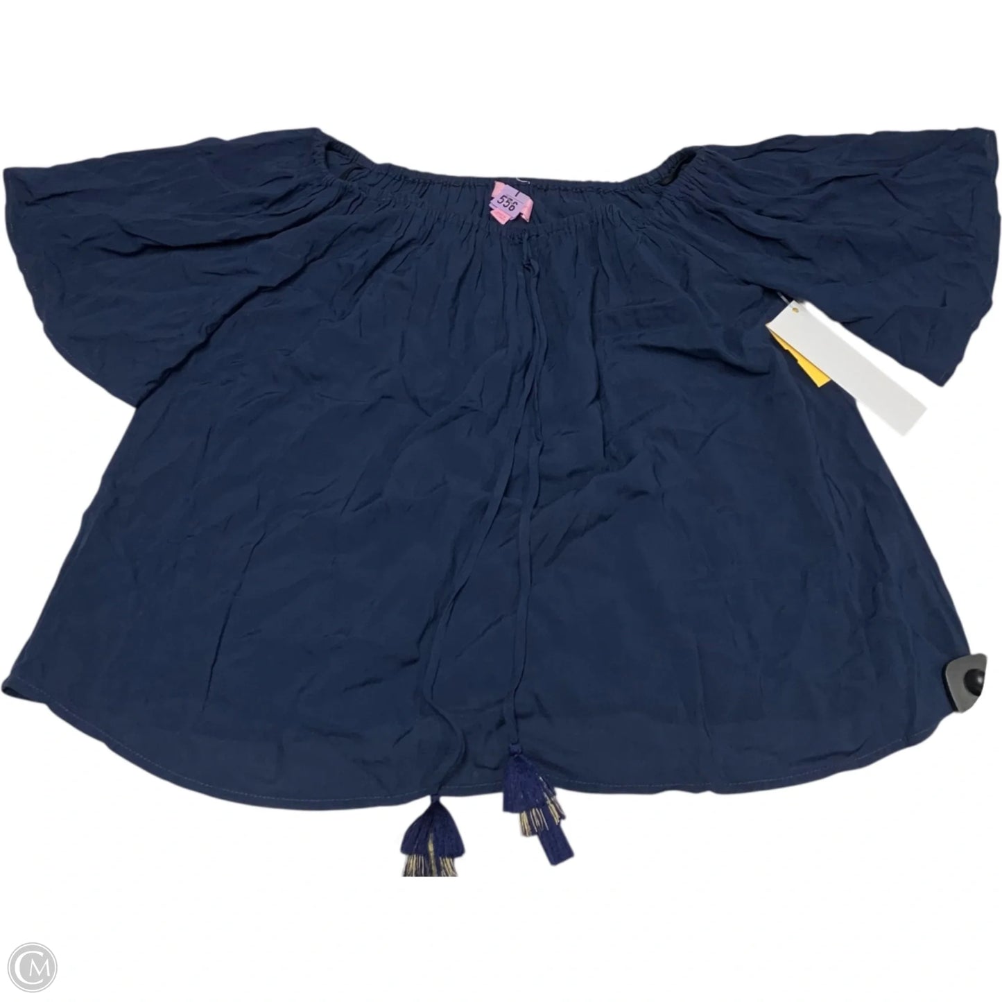 Top Short Sleeve Designer By Lilly Pulitzer In Navy, Size: S