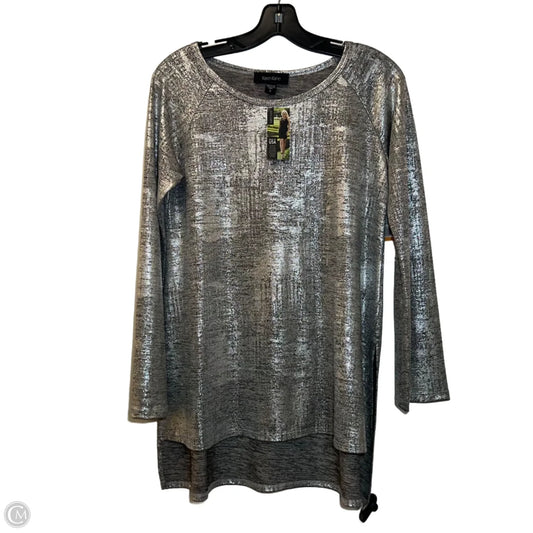 Top Long Sleeve By Karen Kane In Silver, Size: S