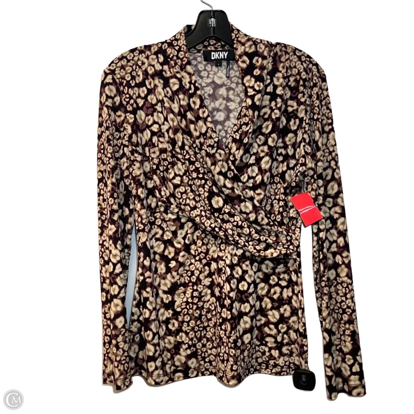 Top Long Sleeve By Dkny In Brown & Purple, Size: S