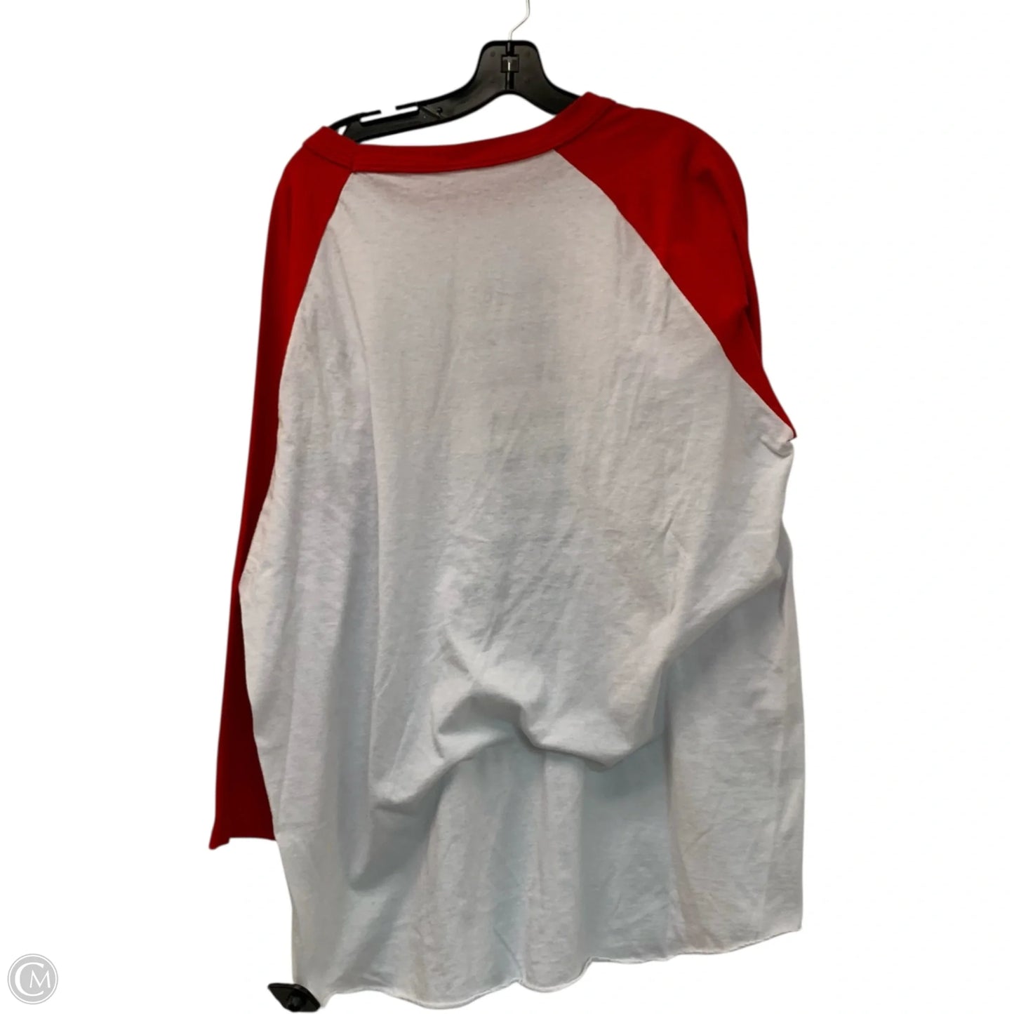 Top Long Sleeve Christmas Deer Names In Red & White, Size: 1x