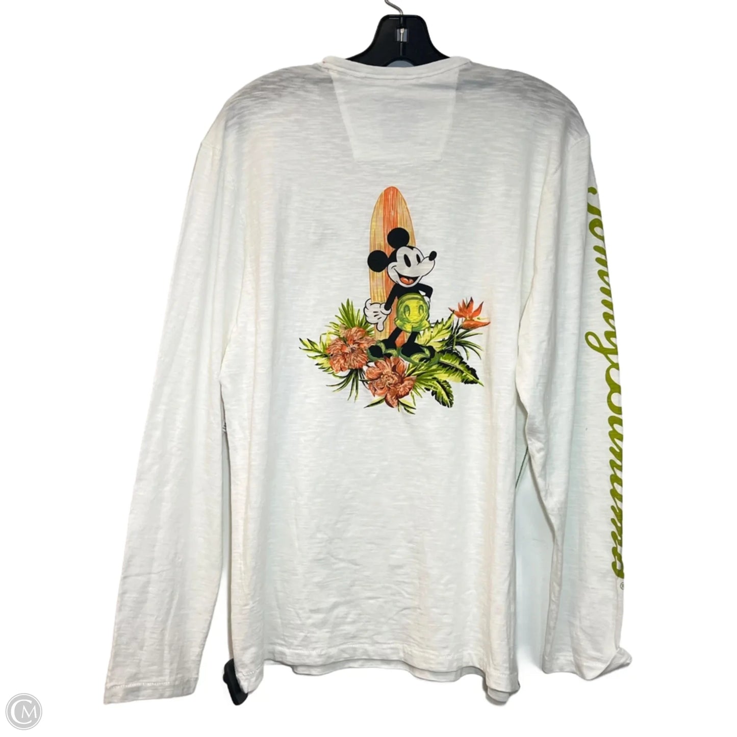 Top Long Sleeve By Tommy Bahama In Green & White, Size: S