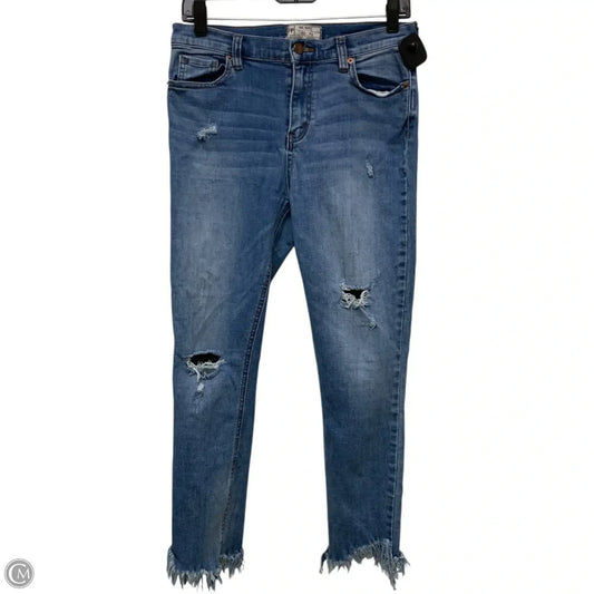 Jeans Skinny By Free People In Blue Denim, Size: 8