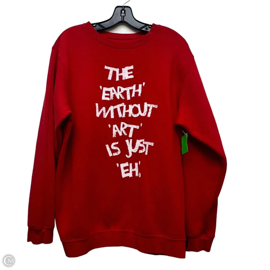 Sweater By Wear The Peace In Red & White, Size: L