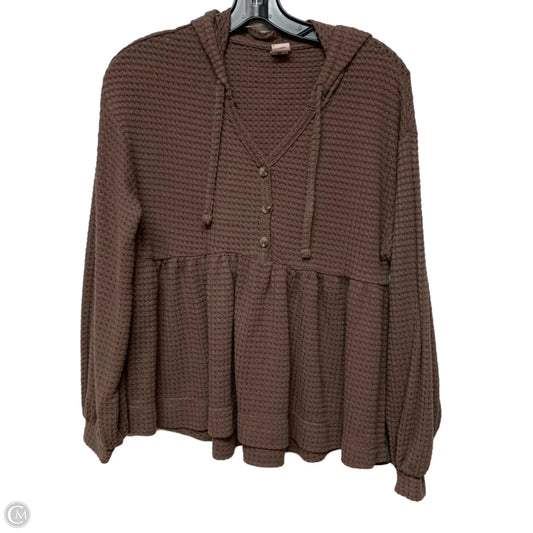 Jacket Shirt By So In Brown, Size: S