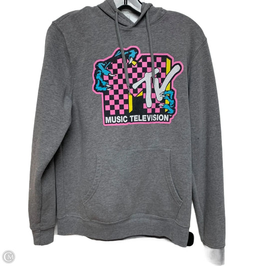 Sweatshirt Hoodie By Old Navy In Grey & Pink, Size: M