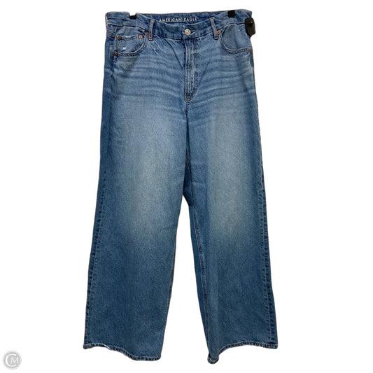 Jeans Straight By American Eagle In Blue Denim, Size: 14