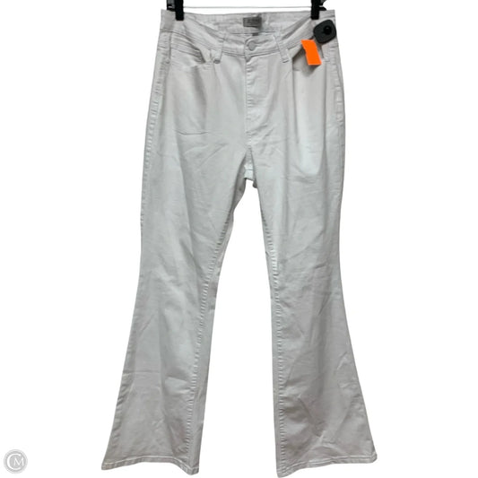 Jeans Flared By Judy Blue In White Denim, Size: 14