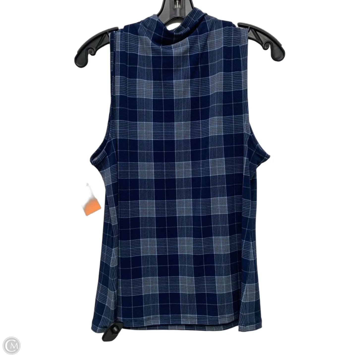 Top Sleeveless By Tahari In Plaid Pattern, Size: L