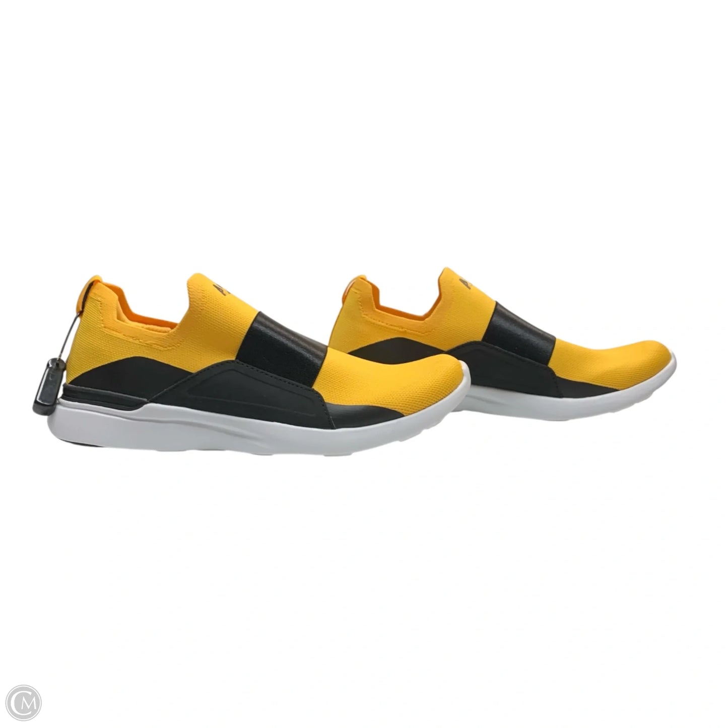 Shoes Designer By Apl In Black & Yellow, Size: 8.5