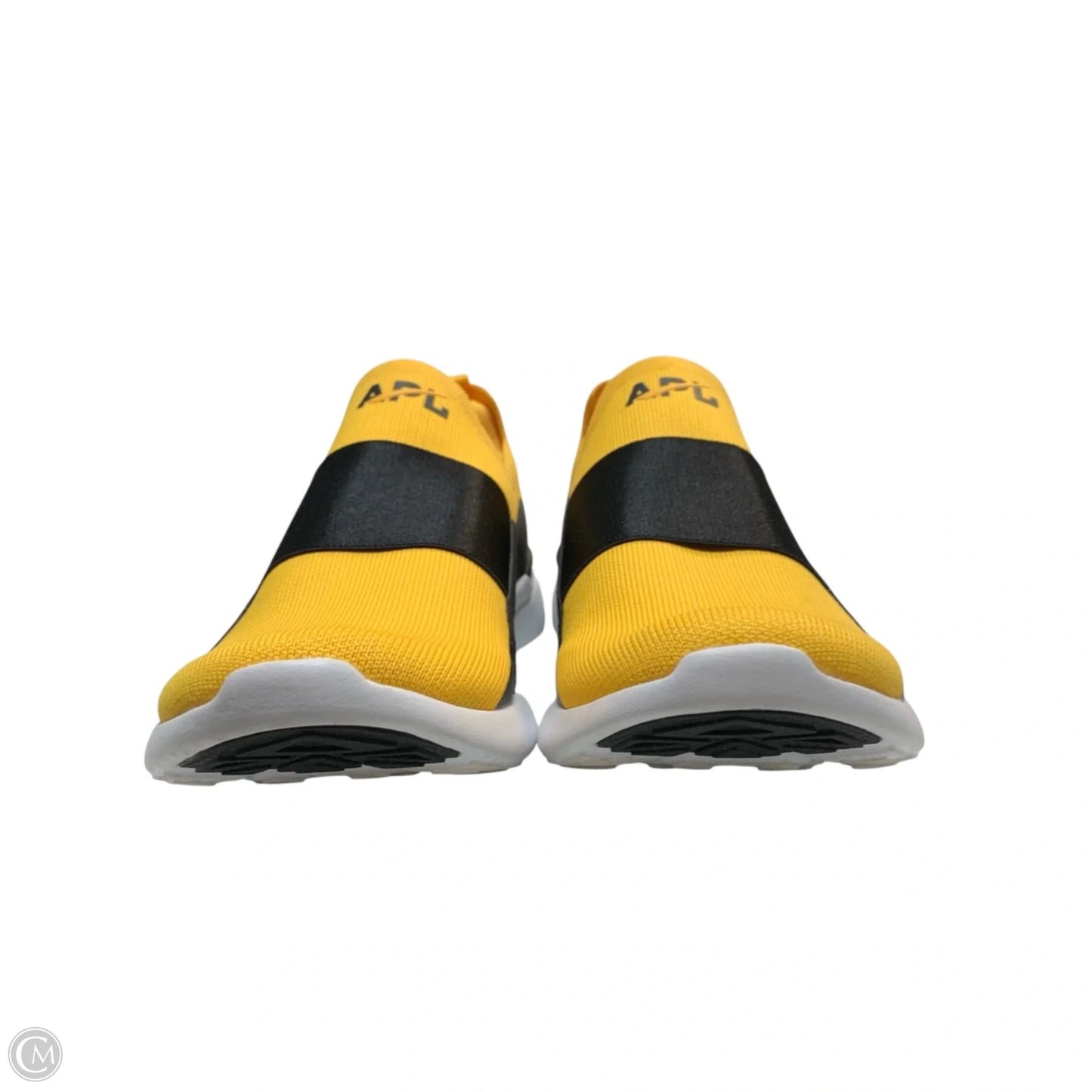 Shoes Designer By Apl In Black & Yellow, Size: 8.5