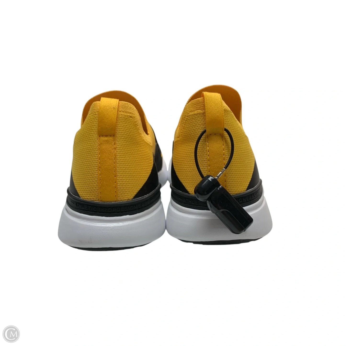 Shoes Designer By Apl In Black & Yellow, Size: 8.5
