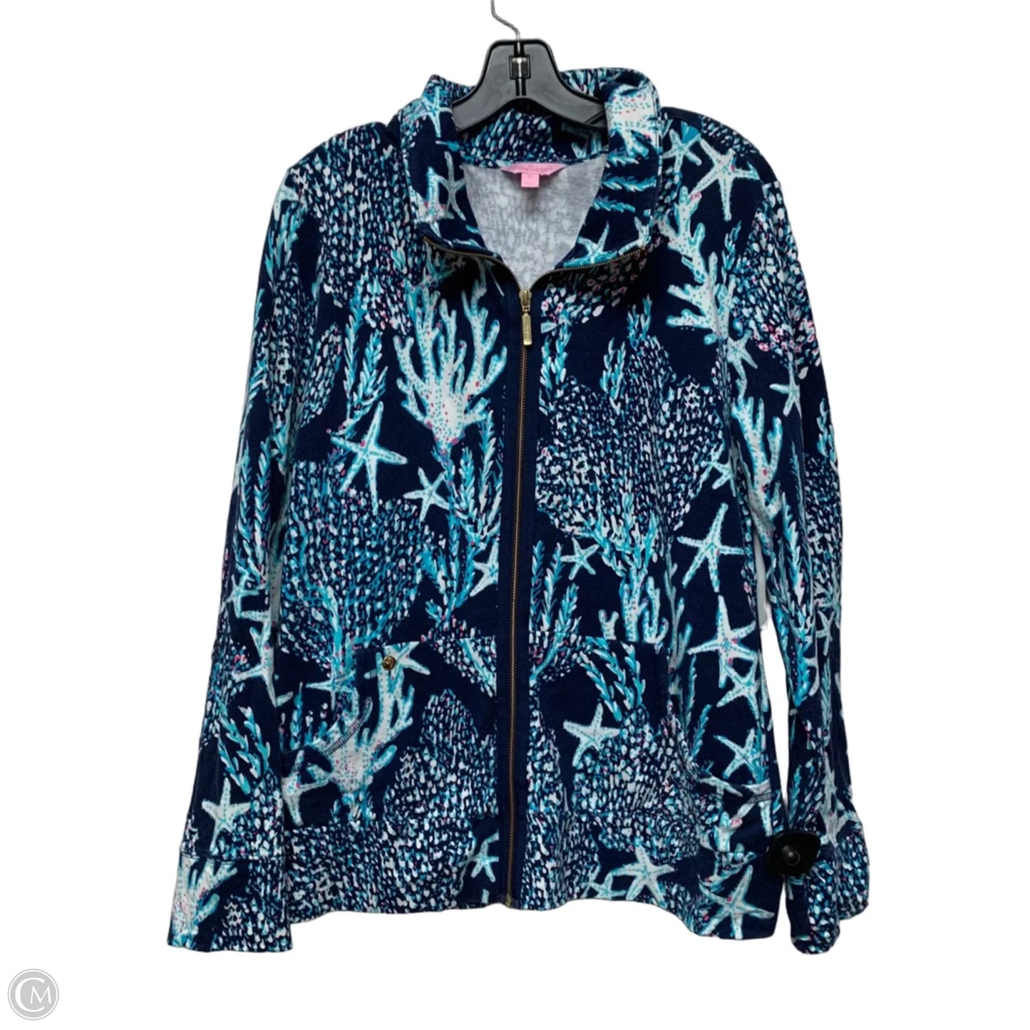 Jacket Designer By Lilly Pulitzer In Blue & White, Size: Xl