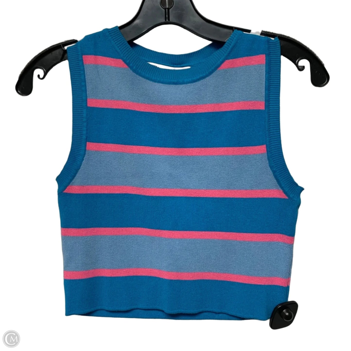 Top Sleeveless By Zara In Striped Pattern, Size: L