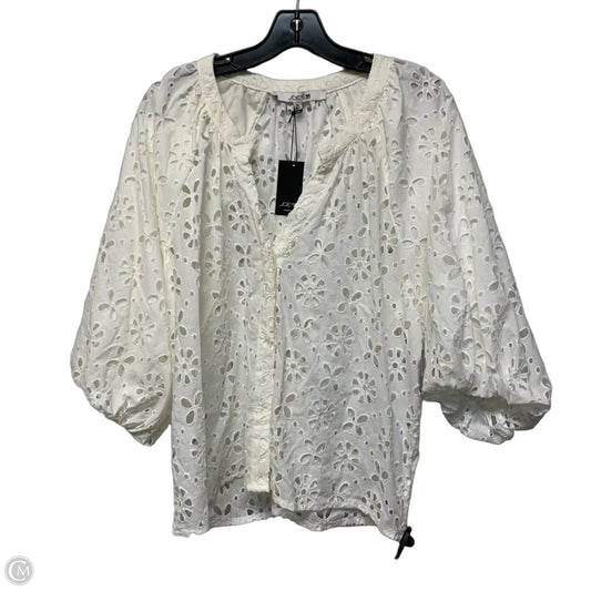 Top Short Sleeve By Joes Jeans In Cream, Size: Xl