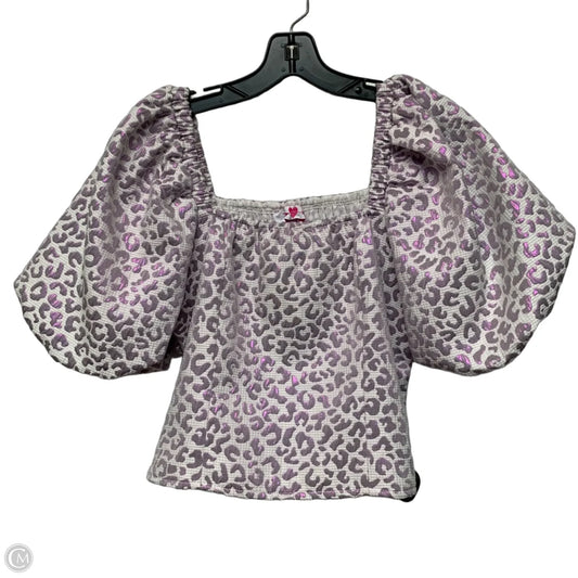 Top Short Sleeve By Buddy Love In Purple Animal Print, Size: M