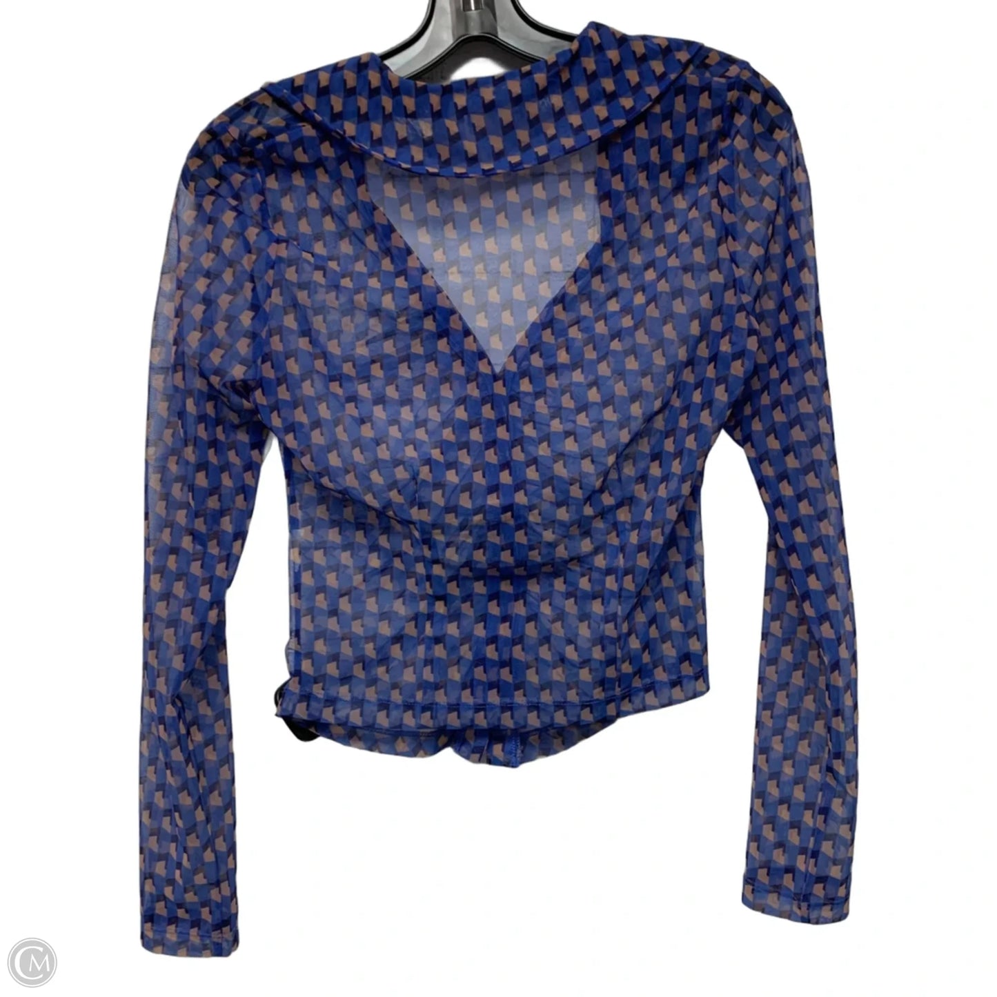 Top Long Sleeve By Maeve In Blue & Brown, Size: S