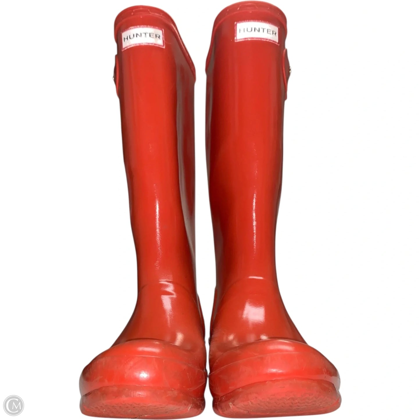 Boots Designer By Hunter In Orange, Size: 5