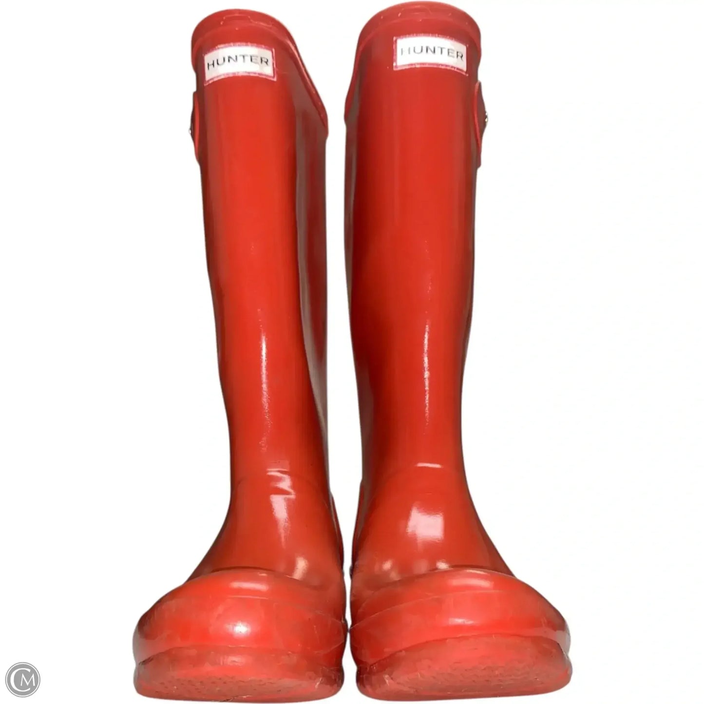 Boots Designer By Hunter In Orange, Size: 5
