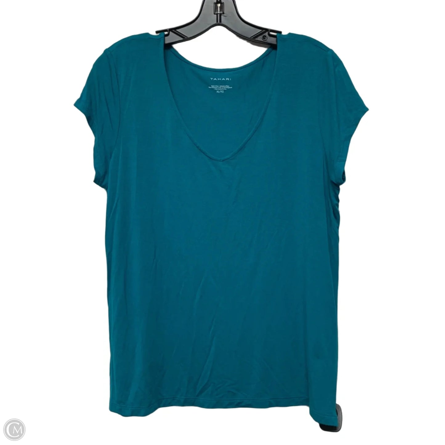 Top Short Sleeve Basic By Tahari In Blue, Size: Xl