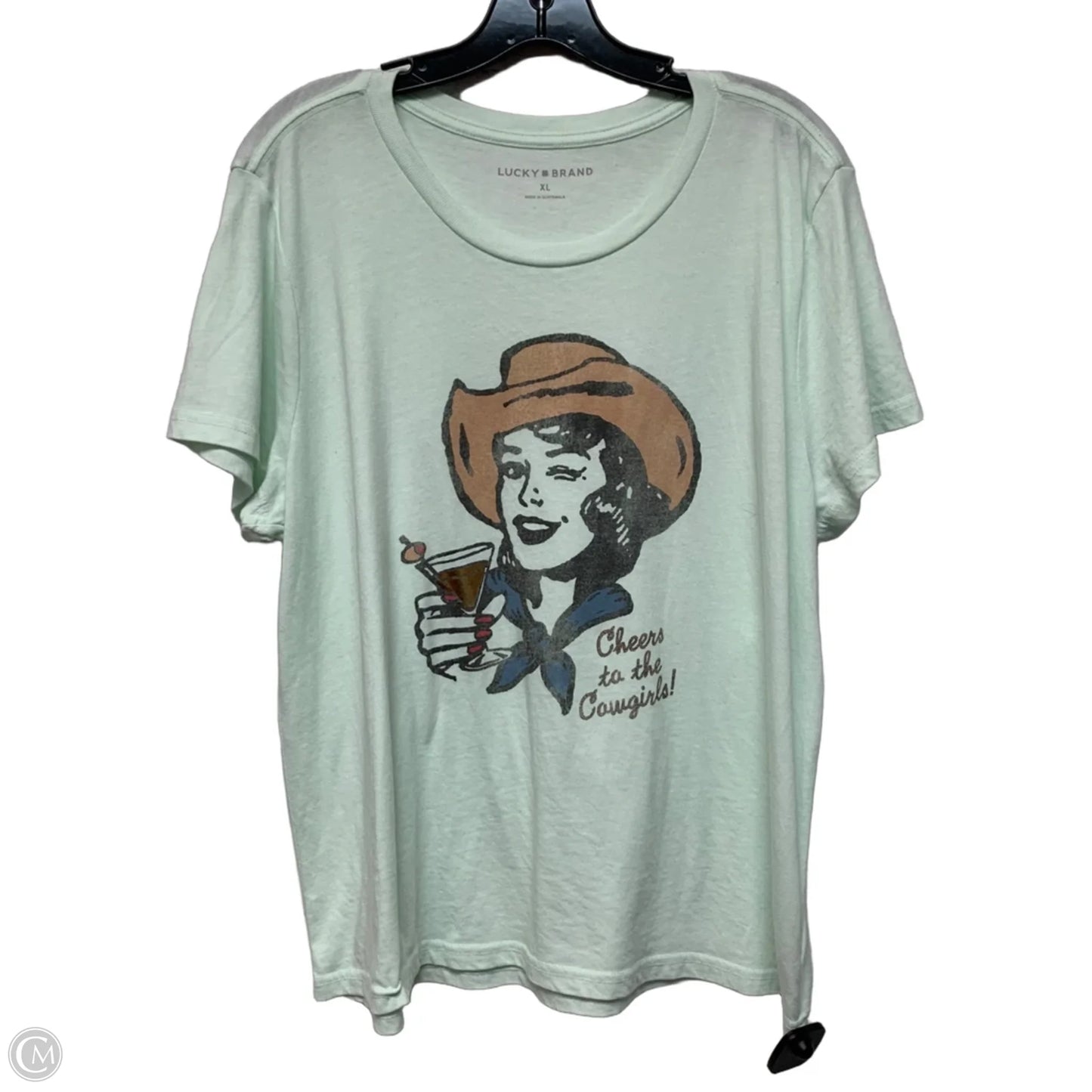 Top Short Sleeve By Lucky Brand In Green, Size: Xl
