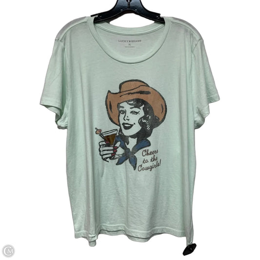 Top Short Sleeve By Lucky Brand In Green, Size: Xl