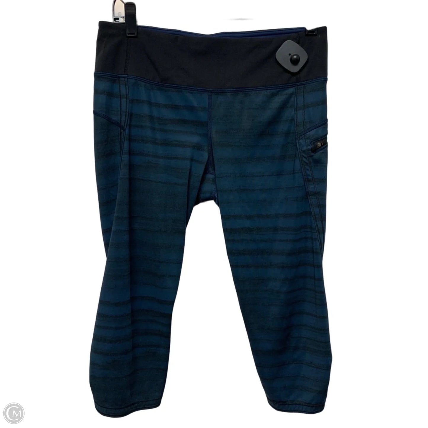 Athletic Capris By Lululemon In Black & Blue, Size: M