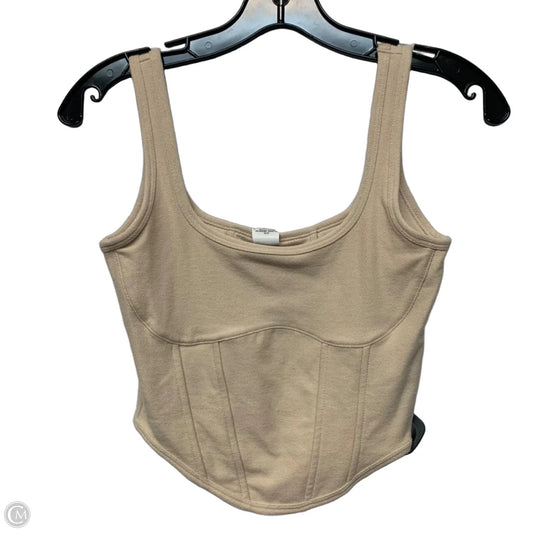 Top Sleeveless By Pink In Cream, Size: S