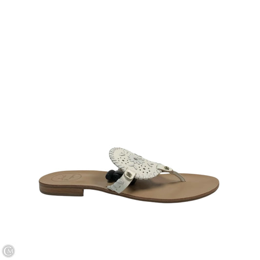 Sandals Flip Flops By Jack Rogers In Brown & White, Size: 9.5