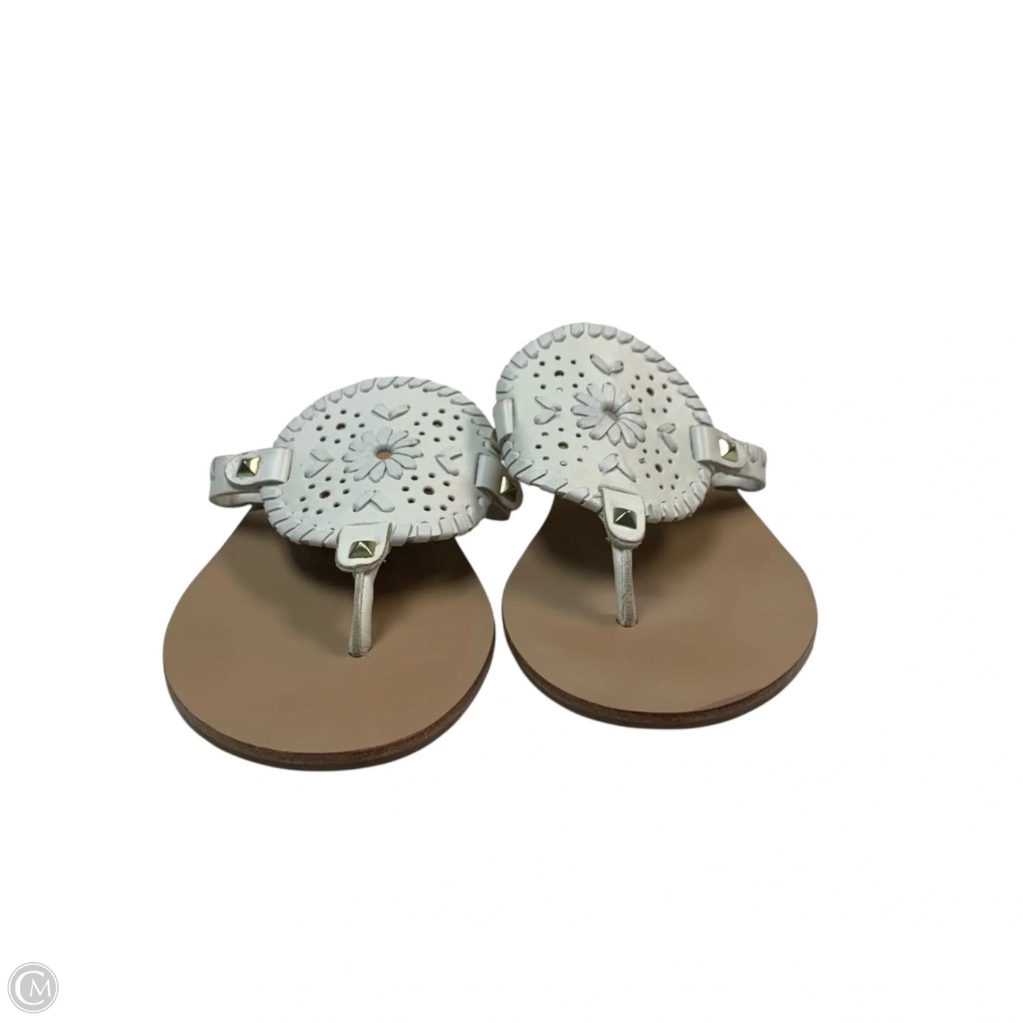 Sandals Flip Flops By Jack Rogers In Brown & White, Size: 9.5