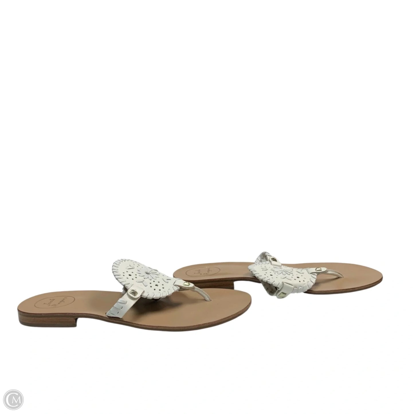 Sandals Flip Flops By Jack Rogers In Brown & White, Size: 9.5