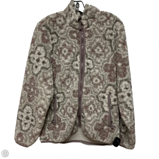 Jacket Faux Fur & Sherpa By Abercrombie And Fitch In Cream & Purple, Size: S