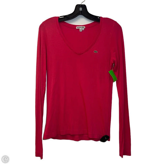 Top Long Sleeve By Lacoste In Pink, Size: S
